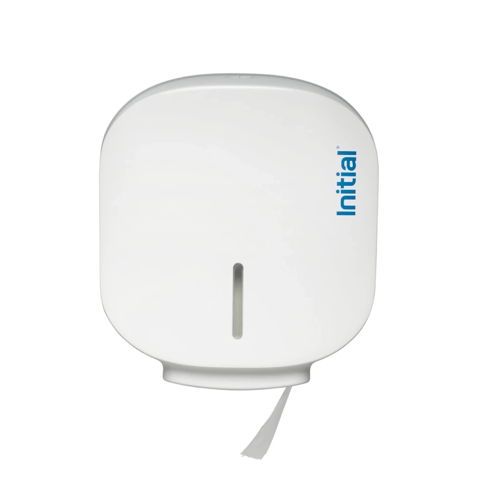 Jumbo toilet roll dispenser white front